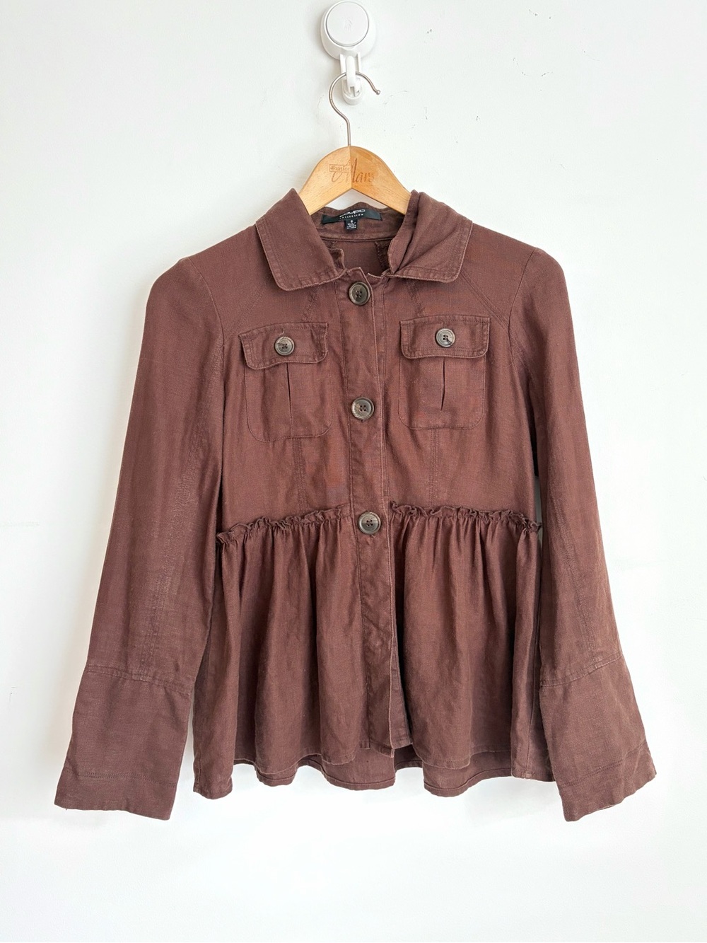 Coupé Collection 100% Linen Ruffle Blazer Coastal Grandmother 6
